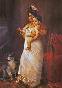 Raja Ravi Varma There Comes Papa France oil painting artist